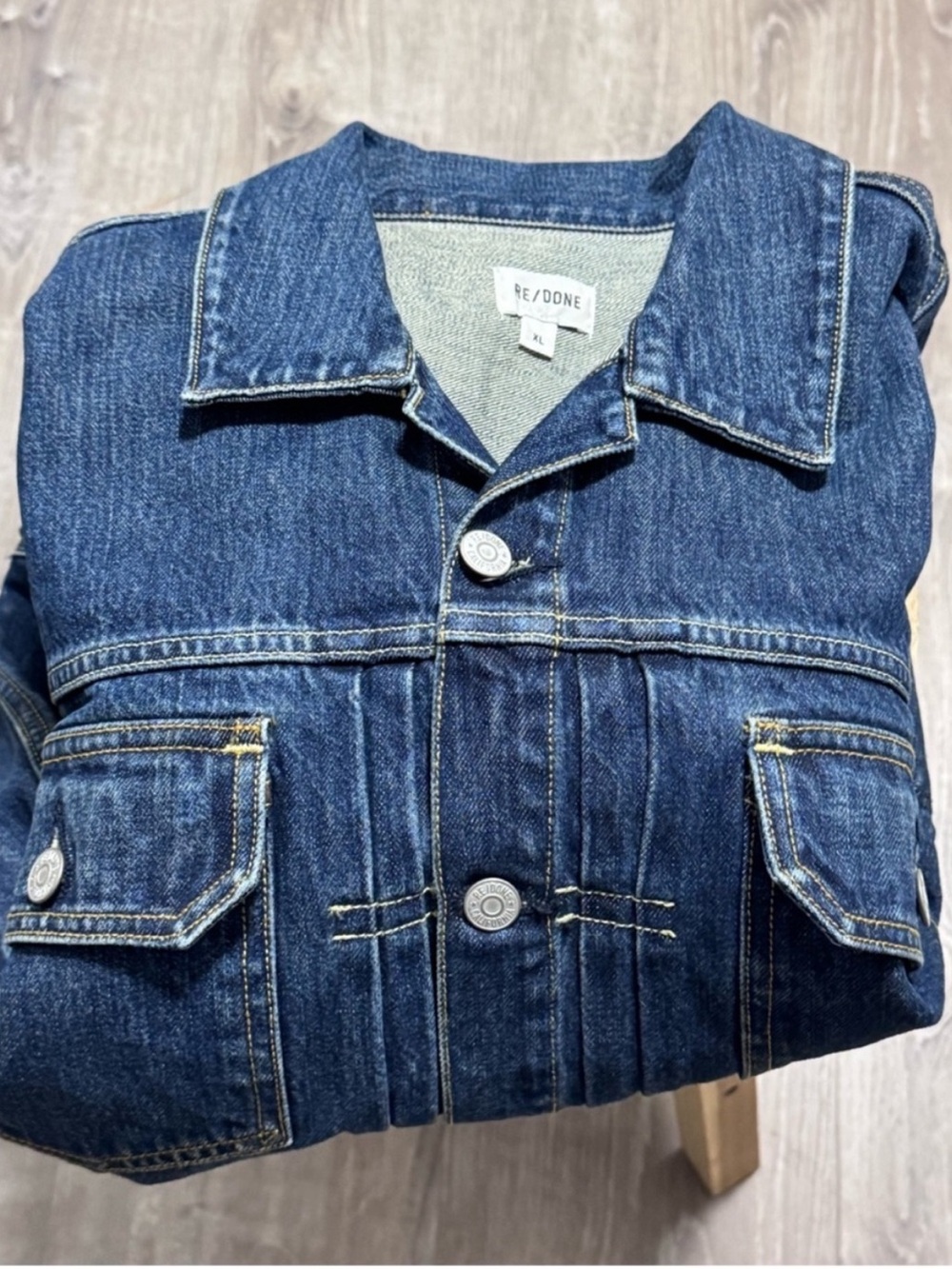 NWT RE/DONE 1 Year Wear Vintage Blue Classic Denim Jacket Mens XL $450 - Picture 4 of 16